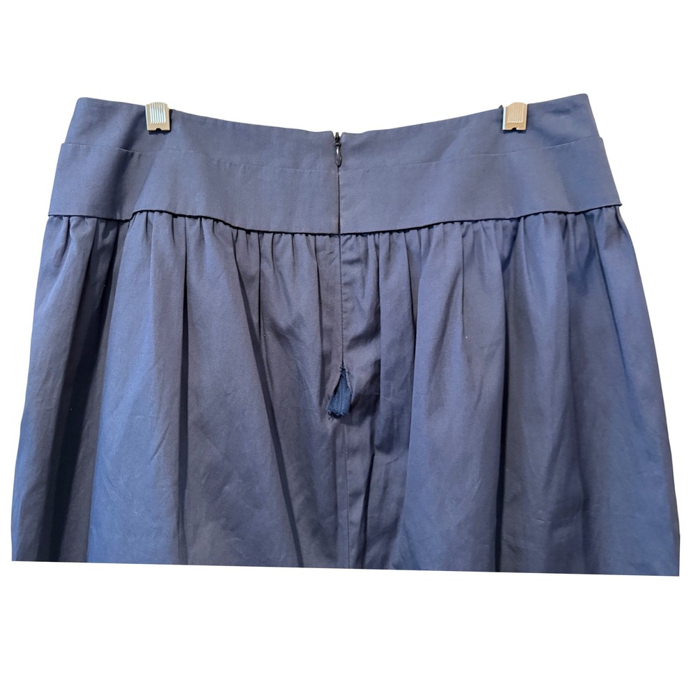 Barneys New York Blue Cotton Origami Pleated Skirt Size 8 Made in Italy Office - Picture 6 of 10